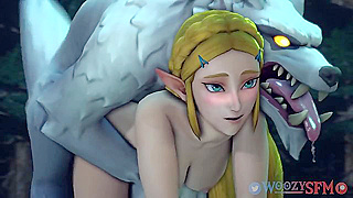 Zelda Seduced by Savage Werewolf in Moonlit Forest Tryst