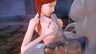 Voluptuous Crimson Mage Seduced by Beasts Thick Shaft in Steamy Encounter