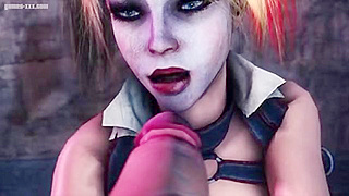 Batman Dominates Harley Quinn in Hot Nighttime Rendezvous Under Gotham Skies