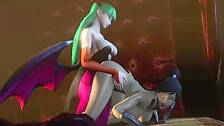 Morrigan Takes Control in Steamy Lesbian Encounter with Bold strapon Play
