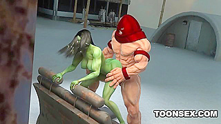 Juggernaut Claims Voluptuous She-Hulk in Fiery 3D Lust Match