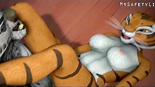 Tai Lung Overpowers Mistress Tigress in Fierce Martial Arts Lust Duel