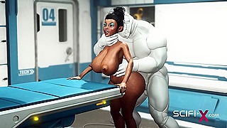Ebony Goddess Impaled by Metal Lovers Thick Shaft in Steamy Robot Sex