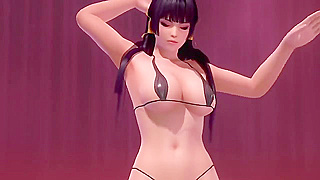 Nyotengu Tempts Fighters with Steamy Pole Dance in or Alive Realm