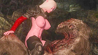 Enchanted Elf Teases Feral Beast with Seductive Feet in Steamy Forest Tryst