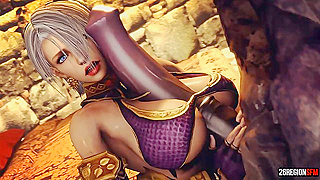 Voluptuous Maid Begs Mercy from Horny Demons Giant Shaft