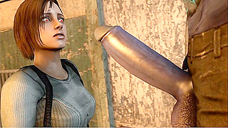 Resident Evil Beauty Pleads for More as She Deepthroats Monster Dick