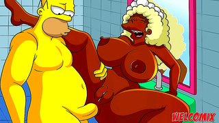 Curvy Simpsons Maid Rides Wild Cartoon Lust in Busty Anime Fun