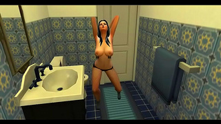 Naazela Moritz Teases in Sheer Nipple Pasties During Hot Bathroom Seduction