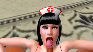 Nurse Tempts Doctor with Hot Blowjob in Naughty Cartoon Clinic Encounter