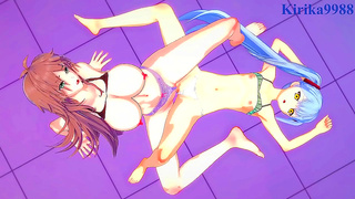 Ruri and Sagiris Busty Embrace Sparks Steamy Lesbian Desire