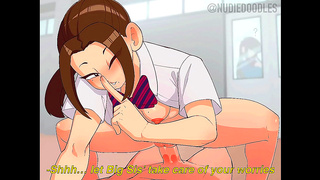 Nene Dominates Classmate with Sultry Blowjob Fantasies in School Setting