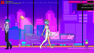 Cyber Seductress Lures You Into Steamy Neon-Lit Hentai Fantasy