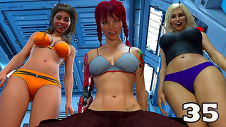 Curvy Teens Play Hot 3D Poker with Massive Alien Rods in Space Adventure
