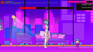 Cute Anime Girlfriend Succumbs to Forbidden Pleasures Under Neon Lights