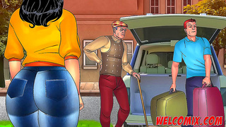 Curvy Animated Beauty Tempts Elderly Gentleman in Spicy Tryst