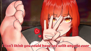 Makima Commands Obedience Through Seductive Foot Worship Firm Punishment