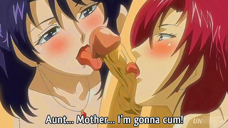 Stepmother Seductive StepAunt Tease Young Stud in Wild Hentai Threesome