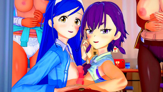 Anime Lovers Collide in Fiery 3D Hentai Tryst Under Moonlit Skies