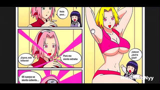 Naruto Teases Curvy Goddesses in Steamy Cartoon Tryst