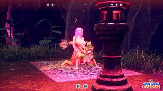 Pawsmati Goddess Enjoys Wild Triple Delight in Steamy 3D Hentai Fantasy