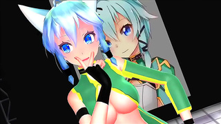 Sinos Hot Blowjob Fantasy Unfolds in SAO MMORPG World