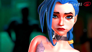 Jinx Indulges in Forbidden Pleasures Under Neon Lights – A League of Legends Fantasy