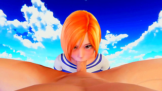 Nami Gives Mind-Blowing POV Blowbang in Sultry Hentai Fantasy