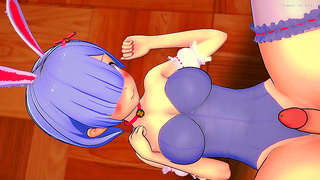 Rems Bunny Suit Seduction Leads to Steamy 3D Hentai Fantasy