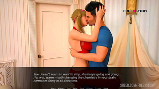 Lola Seduces John with Teasing Tit Play in Hot Steaming Moment