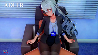 Secretarys Office Fantasy: Hot Milf Rides Boss in Steamy MMD Action