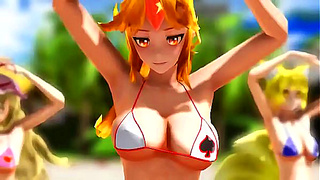 Bikini Goddess Seduces Destiny in Sizzling 3D Hentai Fantasy Dance