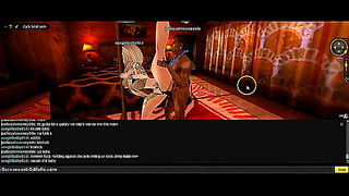Golden Eyes Allure: 3D Anime Goddess Ignites Hot IMVU Tryst