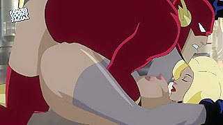 Busty Villainess Tempts Flash with Sensual Blowjob Tittyfuck Tease
