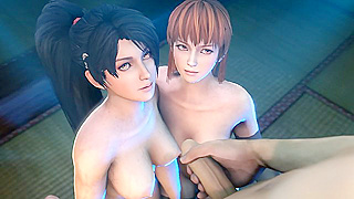 Two Alluring Geishas Pleasure an Aging Samurai in Steamy Yoshiwara Encounter
