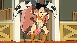 Amy Wong Surrenders to a Massive Beetles Throbbing Shaft in Wild Hentai Action