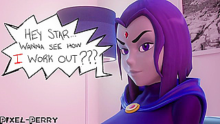 Raven Claims Starfire with Enchanted Dick in Steamy Hentai Tryst