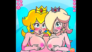 Peach Rosaline Tease Mario with Steamy Titplay in Sultry Anime Moment