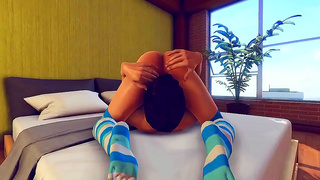 Virtual Desire: Animated Lovers Ignite Passion in Steamy Cyber Tryst
