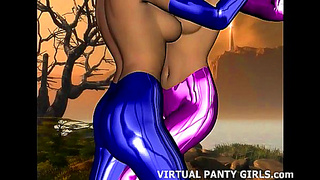 Busty French Maid Seduces in Tight Lacy Panties – Steamy 3D Fantasy