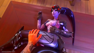 Widowmaker Gets Wild Doggy Style Ride in Hot Overwatch Hentai Action