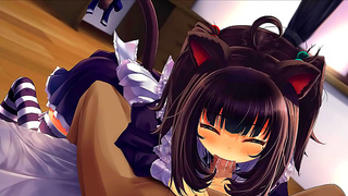 Naughty Catgirl Tempts Her Master in Sultry Hentai Encounter