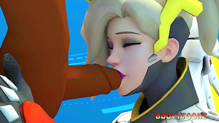Mercys Lush Curves Take Massive Cock in Wild 3D Hentai Encounter