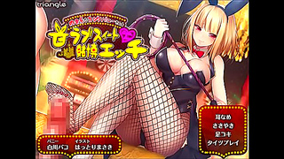 Bunny Girl Tempts Gamer with Seductive Ear Touch Leg Hugs in Hot Hentai Fun