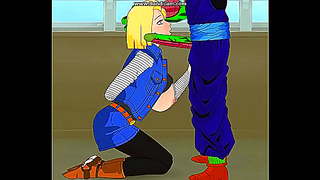 Android 18 Tempts Young Trunks in Steamy Dragon Ball Z Rendezvous