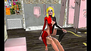 Harley Quinns Hot Bathroom Tryst Sparks Wild Hentai Desire