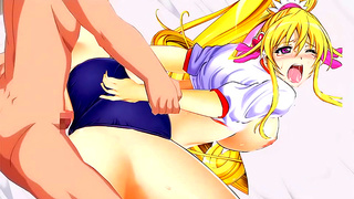 Voluptuous anime vixen teases with luscious curves in fiery solo seduction scene