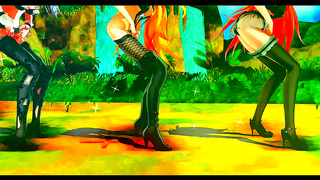Enchanted Forest Rendezvous: Anime Beauties Ignite Steamy Dance Trysts