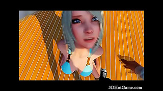 Alluring 3D Goddess Impales Herself Then Rides Hard to Blissful Orgasm