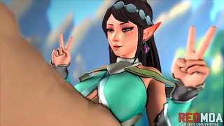 Curvy Paladin Temptress Teases Hero with Busty Titty Fuck in Steamy Hentai